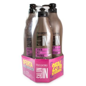 Shampoo Keratina deep treatment SALON IN 1000 ml + Acondicionador 1000 ml + tratamiento 500 ml